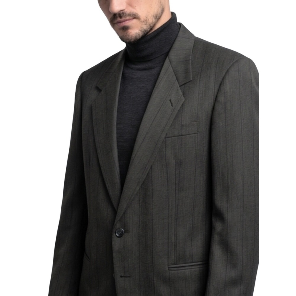 Moores Tradizioni 1980s Mens Charcoal Gray Pinstripe Blazer Sport Coat Canadian